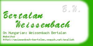 bertalan weissenbach business card